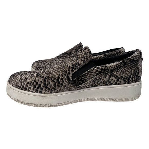 Steve Madden Gills Size 11 Beige Snakeskin Slip On Sneakers - Picture 6 of 9